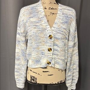 It's Our Time Blue and Cream Knit Cardigan